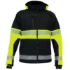 Juoda rudeninė softshell striukė Reflex su Hi-Vis detalėmis